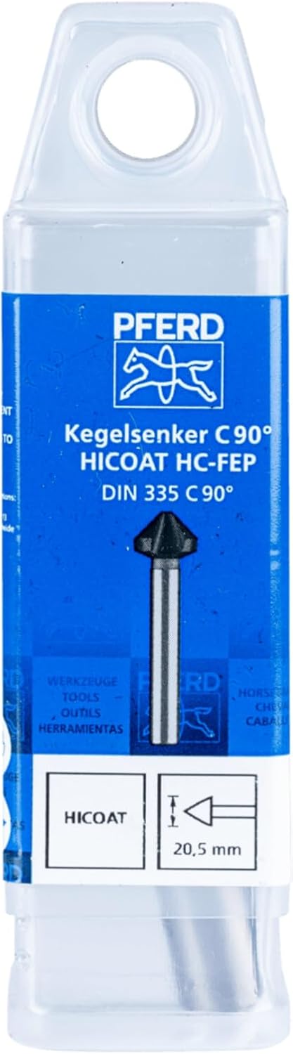 PFERD HSS Kegel-/Entgratsenker | 90°, Ø 20,50 mm, Schaft-ø 10 mm, DIN 335 C | 25202148 - HICOAT besc