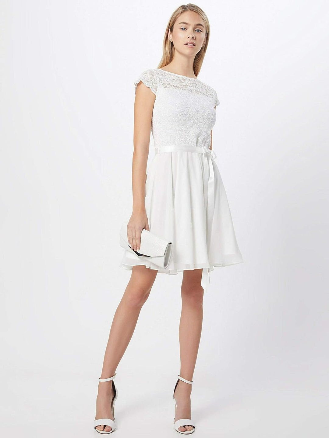 SWING Damen Cocktailkleid 36 Weiss., 36 Weiss.
