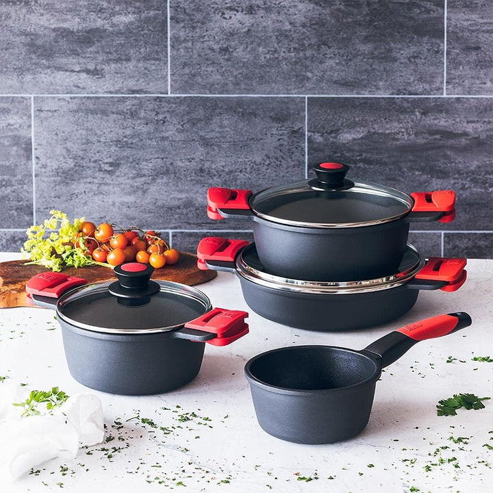 BRA Premiere | 40 cm glatter Grill, Aluminiumguss, dreilagig mit verstärkter Antihaftbeschichtung oh