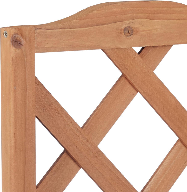 Relaxdays Rankkasten Holz, Garten Pflanzkübel m. Rankgitter, 25 L Pflanzkasten, 150 cm Rankhilfe wet