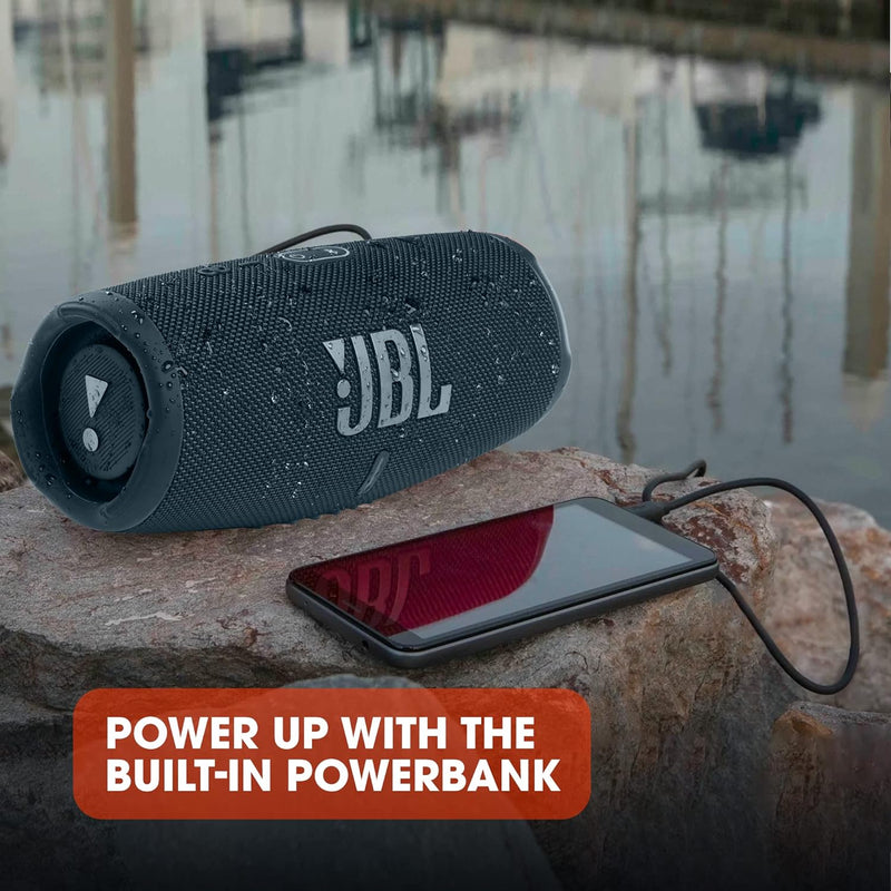 JBL Charge 5 Bluetooth-Lautsprecher in Petrol-Blau – Wasserfeste, portable Boombox mit integrierter