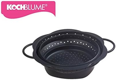 Kochblume Faltsieb L | Premium-Silikon | Hitzebeständig | Spülmaschinenfest | Platzsparend | Farbe: