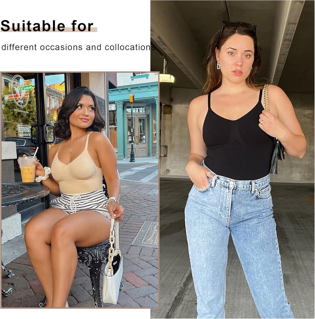 YIANNA Shapewear Damen Bauchweg Body Shaper Tanga Formender Bodysuit Shaping Miederbody mit Verstell