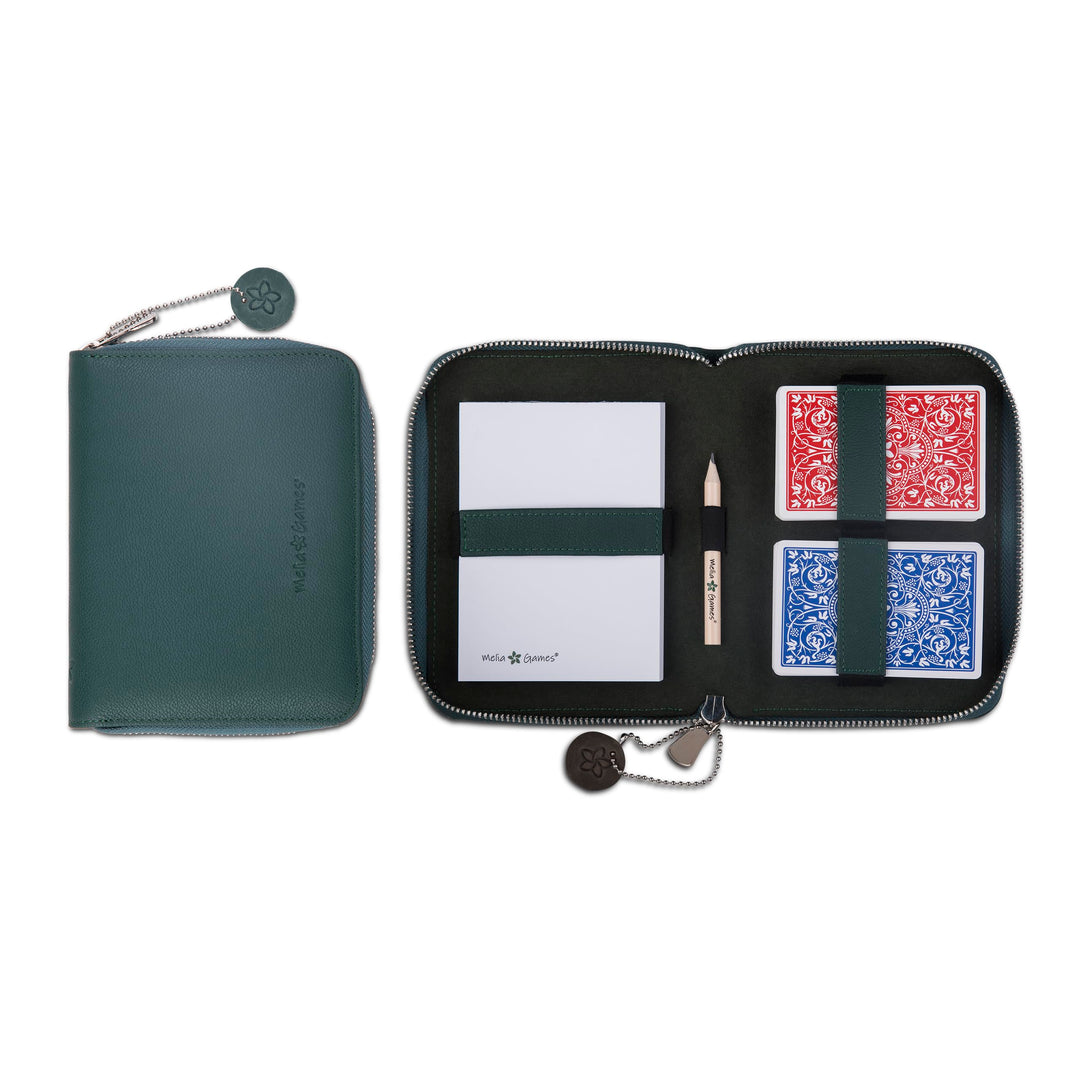 Melia Games Spielkarten Set Deluxe - Premium Karten-Etui aus feinstem Leder - komplettes Set inklusi