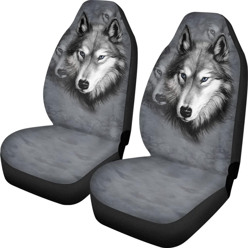 chaqlin Grey Wolf Autositzbezug Männer Frauen Vordersitzbezug Geschenke Tier Design Universal Fit fü