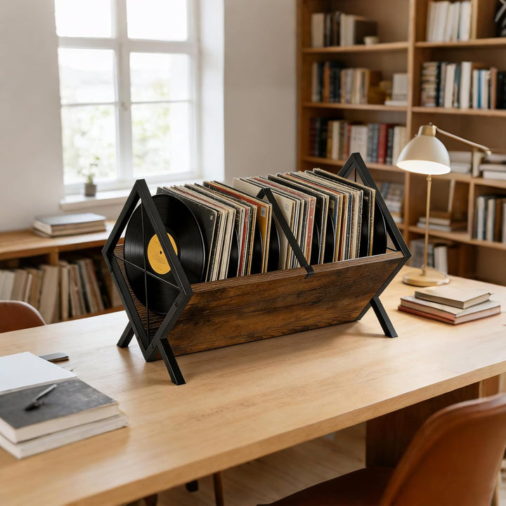 Vinyl Schallplatten Aufbewahrung, Schallplattenständer Aufbewahrung für 80–100 LPs, Vinyl Regal mit