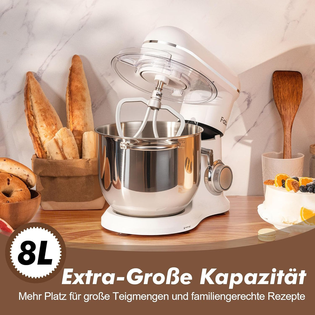Fab-Serie 8L Küchenmaschine von Kitchen in the box, leistungsstarke Rührmaschine bis zu 2000W, ideal