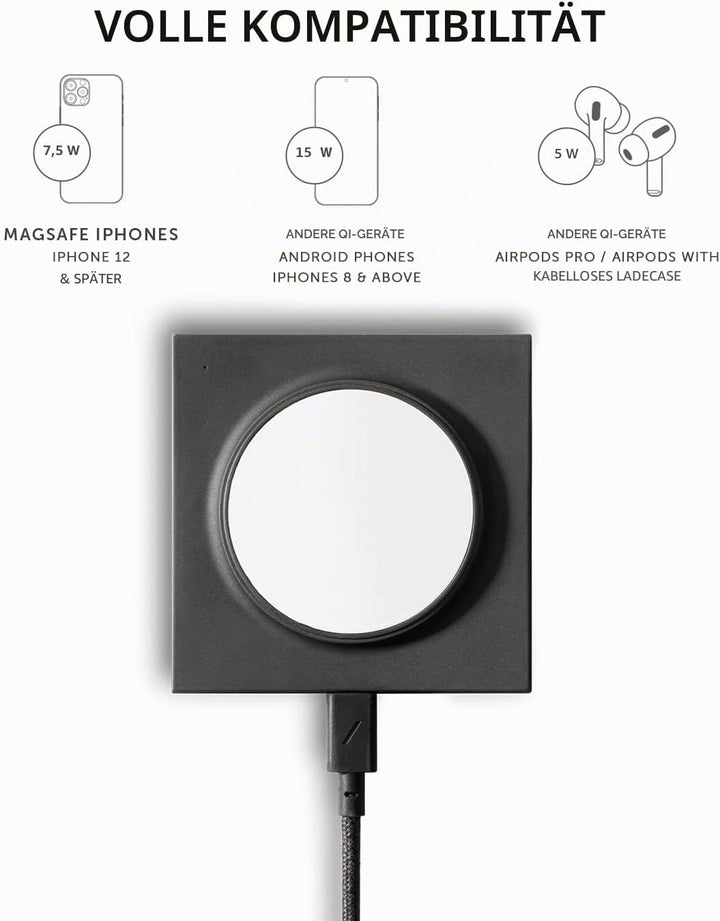 Native Union Drop Magnetisches Kabelloses Ladegerät–MagSafe-Kompatibel für iPhone 14/14 Plus / 14 Pr