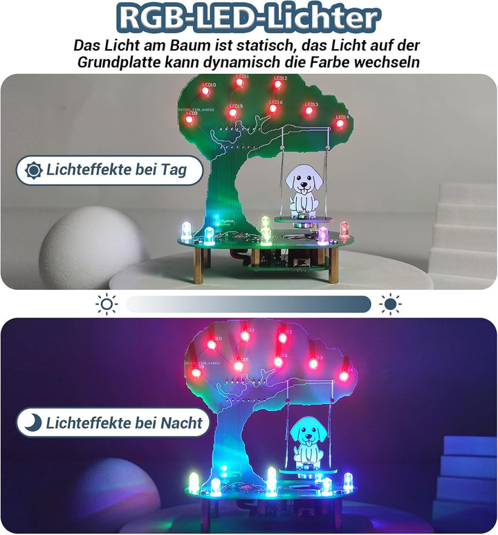 PEMENOL DIY Lötbausatz Elektromagnetische Schaukel mit süssem Welpen LED-Lichtern, Elektronik Lötübu