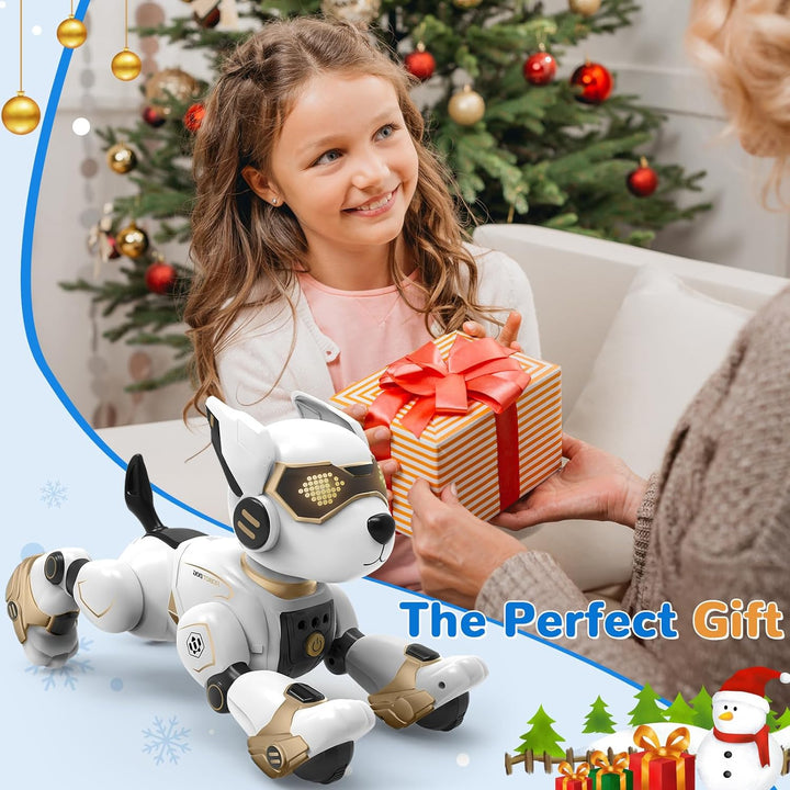 PRANITE Roboter Hund, Programmierbarer Roboterhund Kinder Ferngesteuerter Spielzeug, Wiederaufladbar