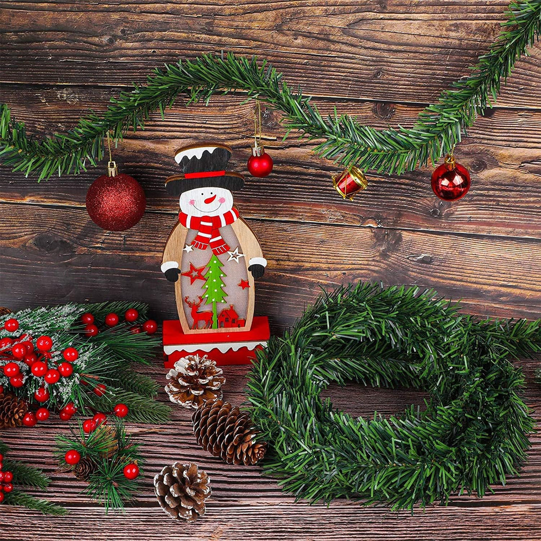 LATERN 32M Weihnachtsgirlande Dekoration, Nicht beleuchtete künstliche grüne Piniengirlande Weiche F