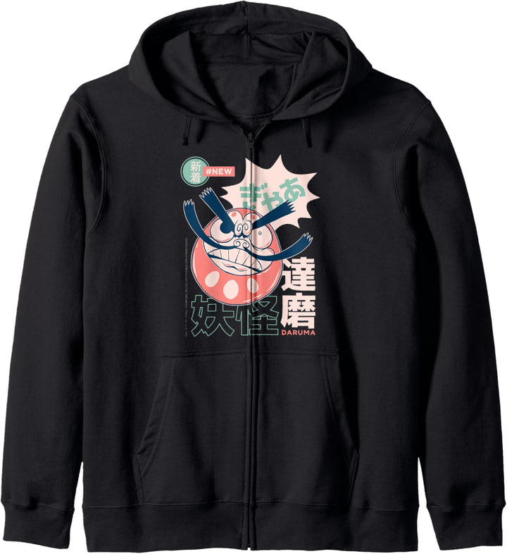 Japanischer Yokai Anime Daruma Talisman Glücksbringer Kapuzenjacke
