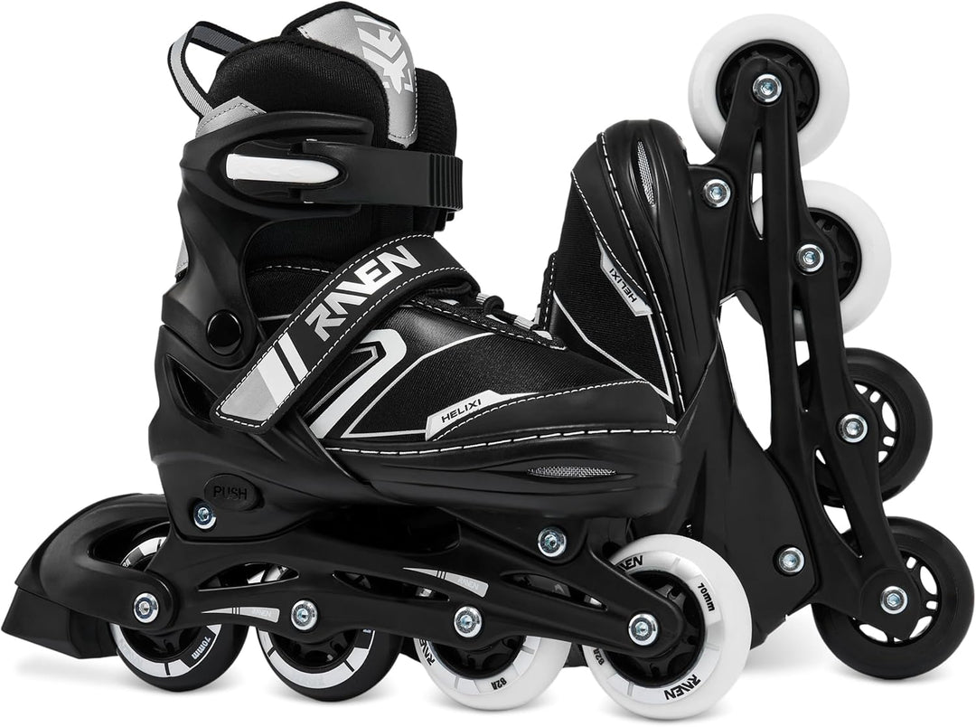 RAVEN Verstellbare 4in1 Inlineskates-Schlittschuhe-Rollschuhe-Triskates Helixi 30-33 (18cm-20cm) Hel