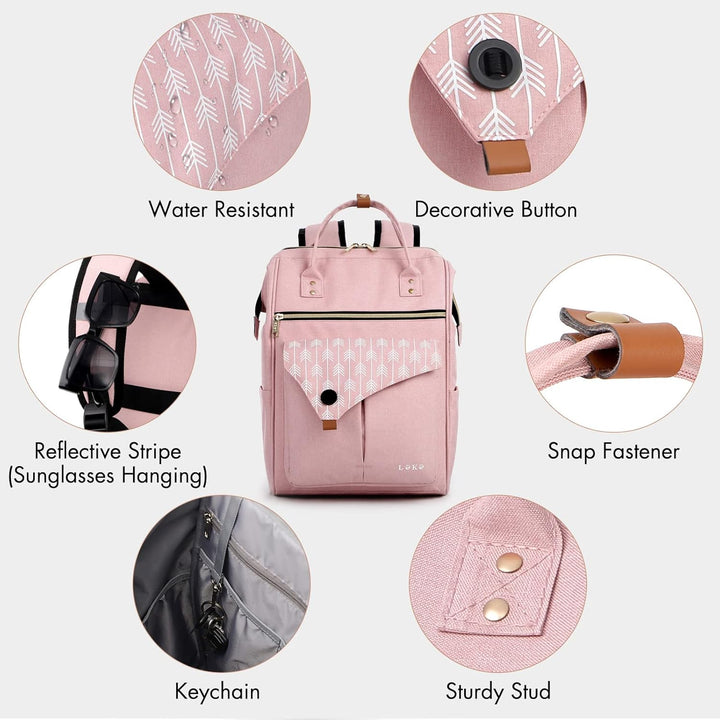 Lekesky Rucksack Damen Laptop Rucksack 15,6 Zoll Schulrucksack Daypack mit Anti Diebstahl Tasche für
