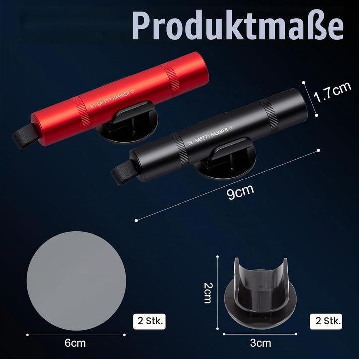 Notfallhammer Auto mit Gurtschneider, 2 Stück 2 in 1 Gurtschneider Notfallhammer, Protector Sicherhe