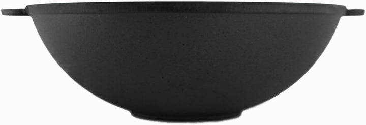 BIG-PAN Wokpfanne Gusseisen 30 cm, 4,7 L für alle Herdarten inkl. Induktion Asia Wok Bratpfanne Schm