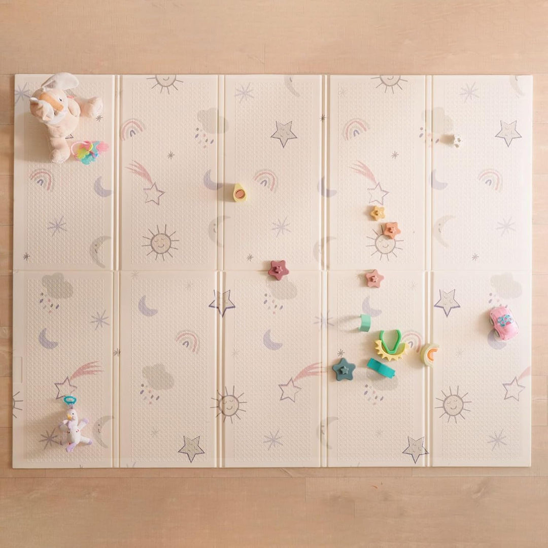Nuby – Gepolsterte, Faltbare und wendbare Spielmatte für Babys – Leichte und weiche Bodenmatte zum S