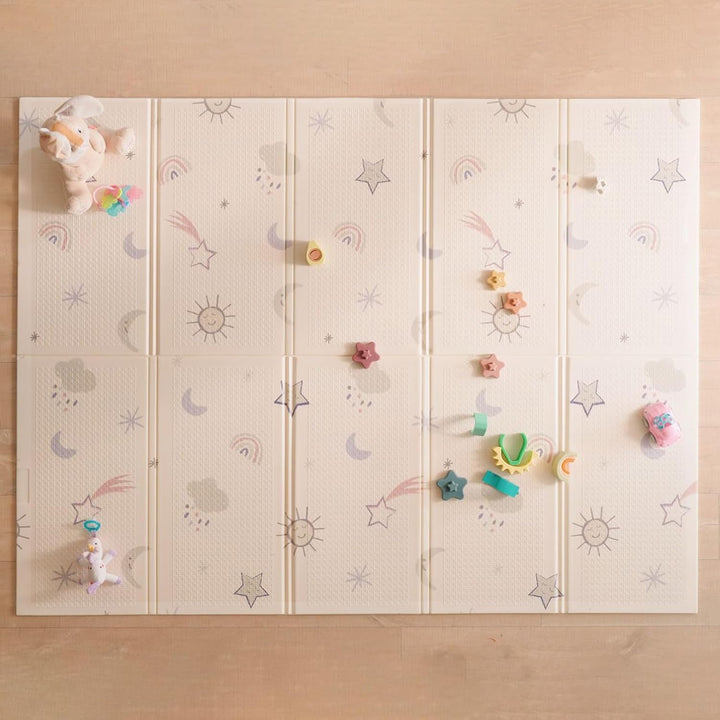 Nuby – Gepolsterte, Faltbare und wendbare Spielmatte für Babys – Leichte und weiche Bodenmatte zum S