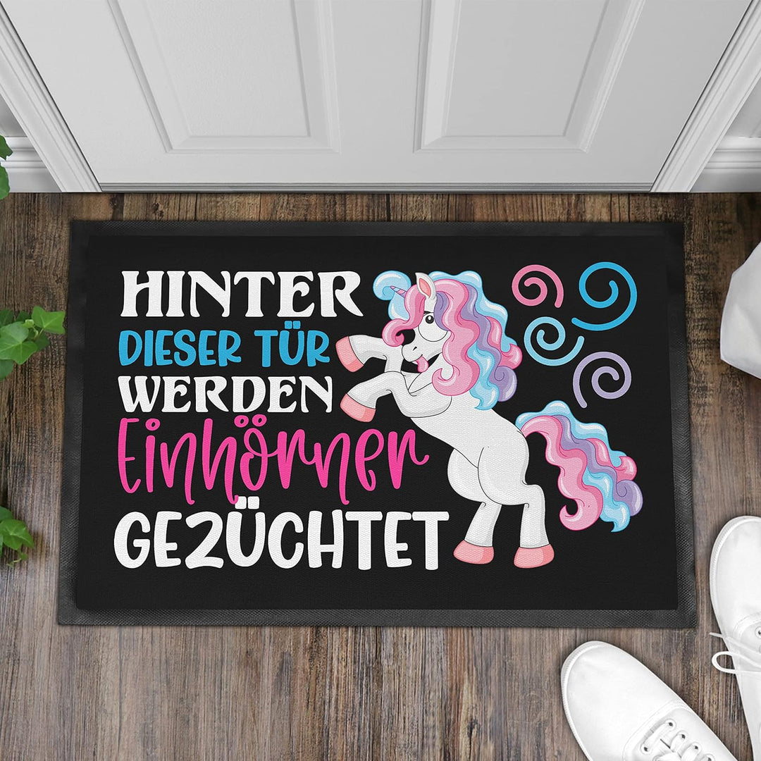 Trendation - Lustige Fussmatte Frauen Spruch Einhorn Witz Kollegin Einhörner Geschenkidee Verrückte