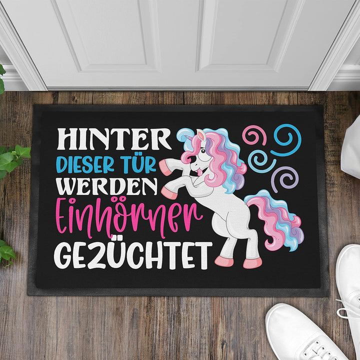 Trendation - Lustige Fussmatte Frauen Spruch Einhorn Witz Kollegin Einhörner Geschenkidee Verrückte