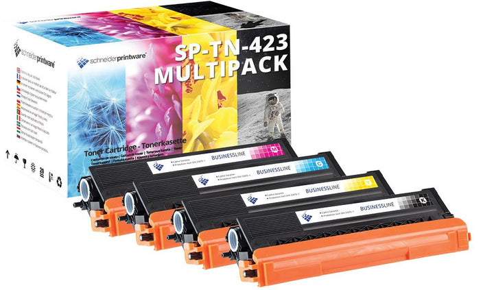 4 Schneider Printware Toner | 40% höhere Druckleistung | kompatibel zu Brother TN-423 TN-421 für Bro