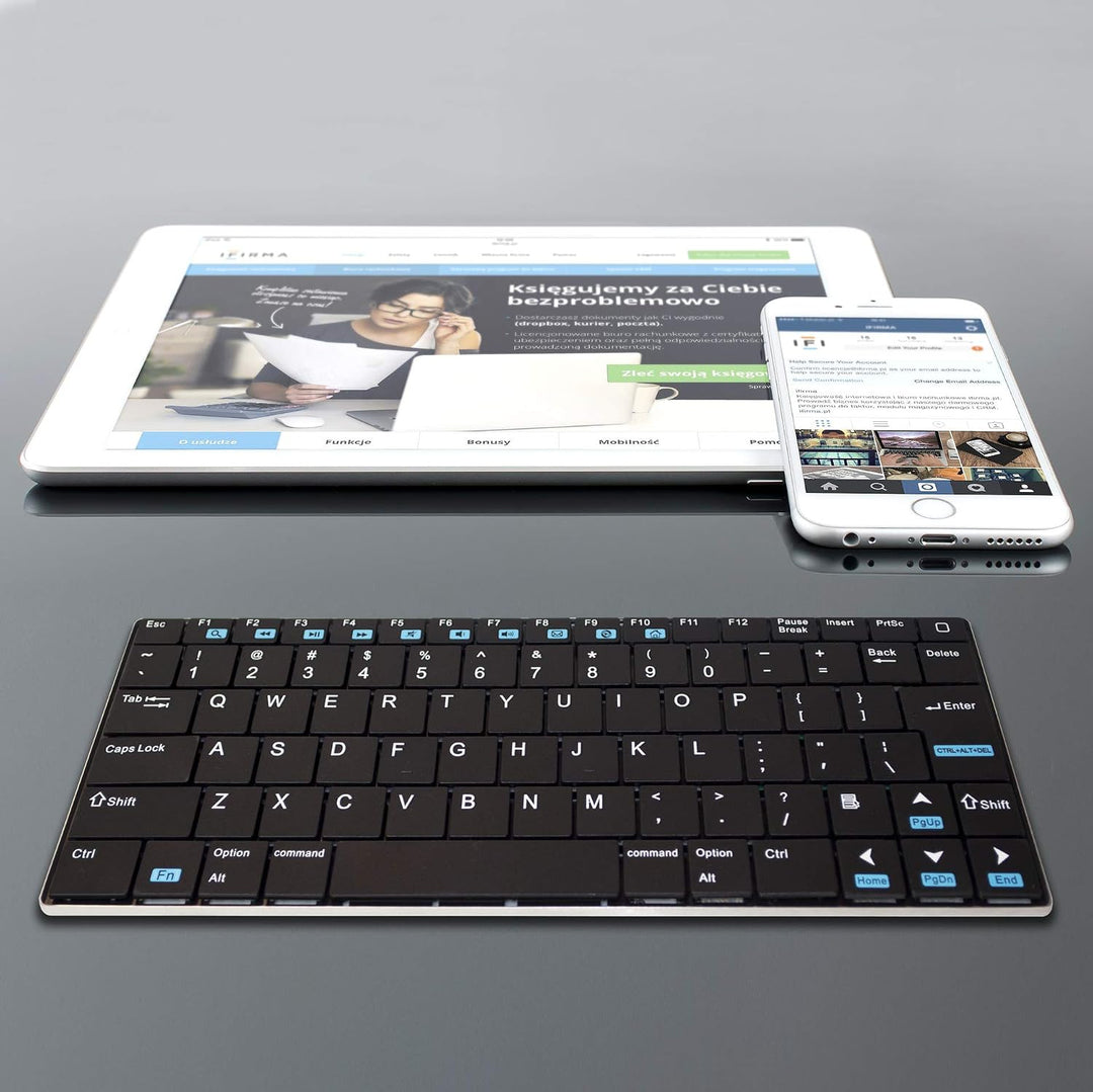 Rii K12+ Mini Wireless Tastatur mit grossem Touchpad Maus &amp; QWERTY Tastatur, Edelstahl, tragbar, kab