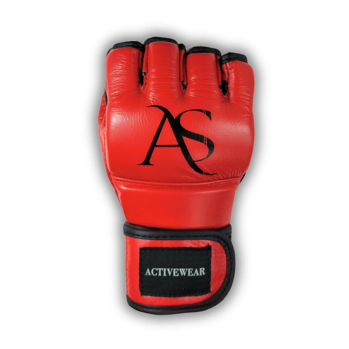 Pro Strike MMA Handschuhe – 100% Echtleder | AS Activewear Rot/Schwarz S, Rot/Schwarz S