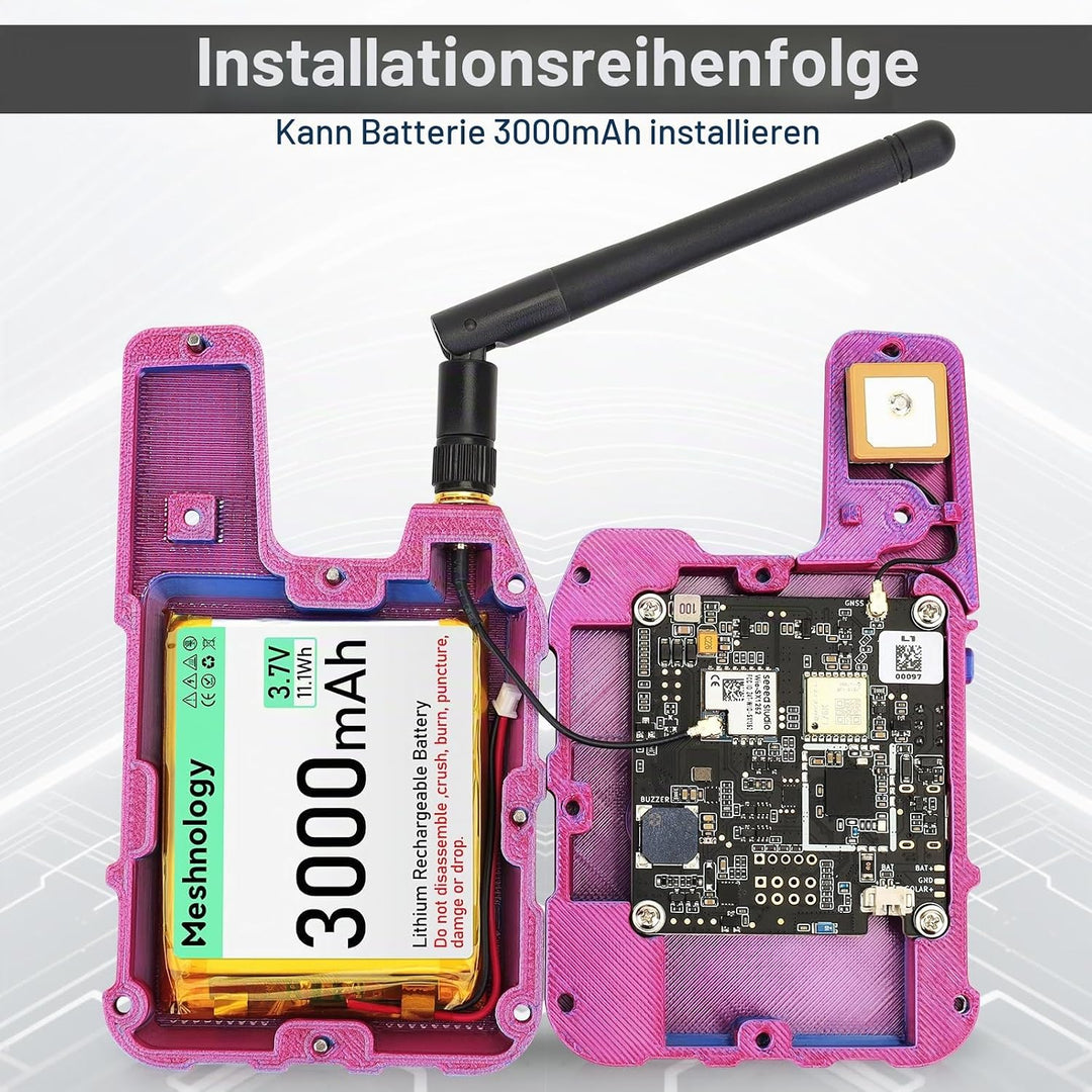 2 Set Wio Tracker L1 Board mit 3000mAh Akku und Gehäuse Set – SX1262 nRF52840 Kit für AR duino Mesht