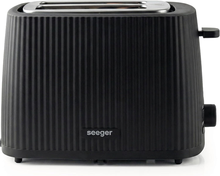 Seeger Toaster, 2 scheiben, 7 bräuningsstufen, Liftfunktion, Herausnehmbare Krümelschublade, Schwarz
