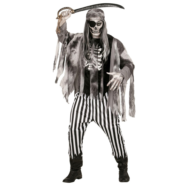 "GHOST SHIP PIRATE" (shirt with bone chest, jacket, pants, bandana, eye-patch) - (XL), XL