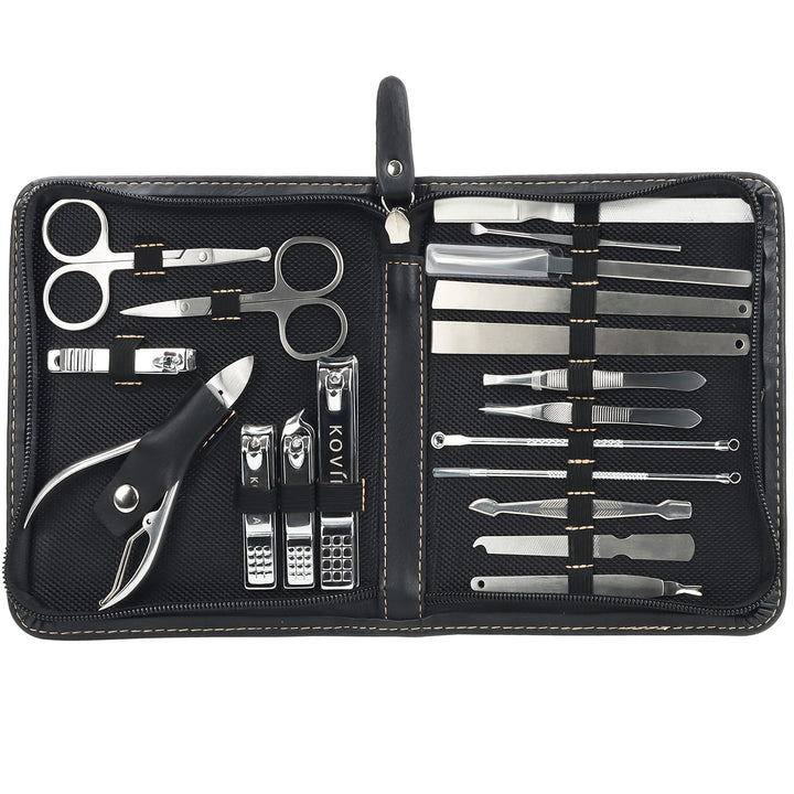Maniküre-Pediküre-Set mit Nagelknipser (19-teilig) – Professionelles Maniküre-Set aus Edelstahl für