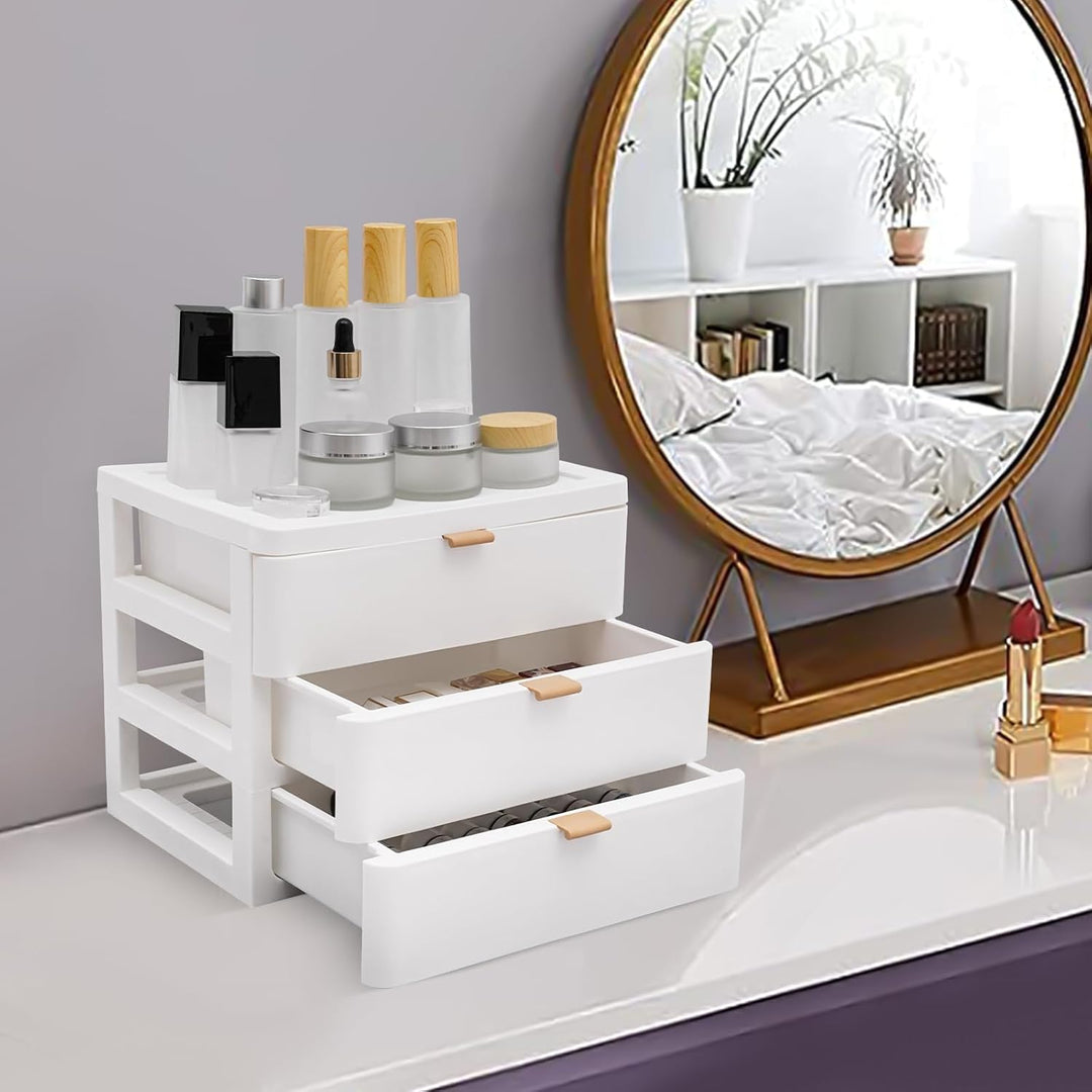 3/4 Lagen Aufbewahrungsbox Mit Schubladen Weiss Schreibtisch Organizer Modern Geeignet zur Aufbewahr