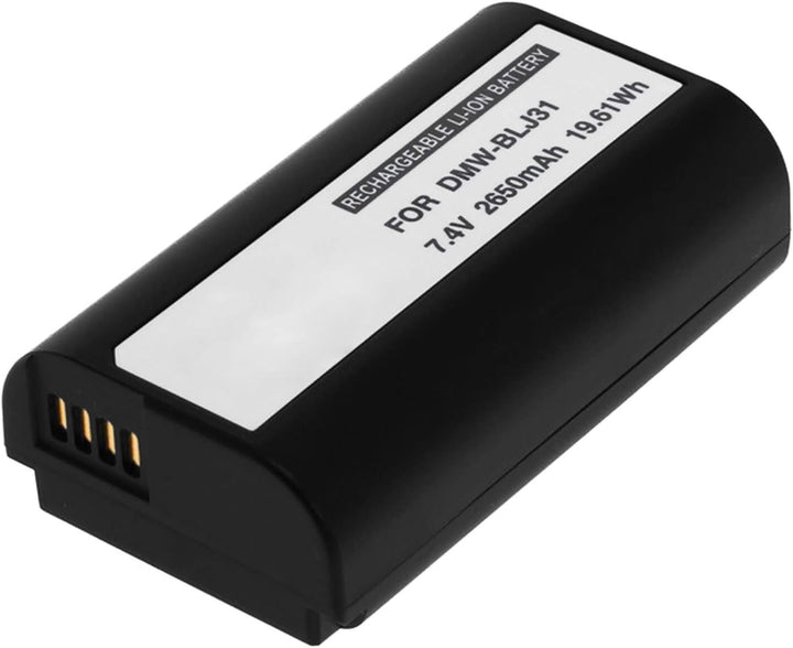 2X Akku 2650 mAh + Dual-Ladegerät (USB, mit LCD) für DMW-BLJ31 kompatibel mit Panasonic Lumix DC-S1,