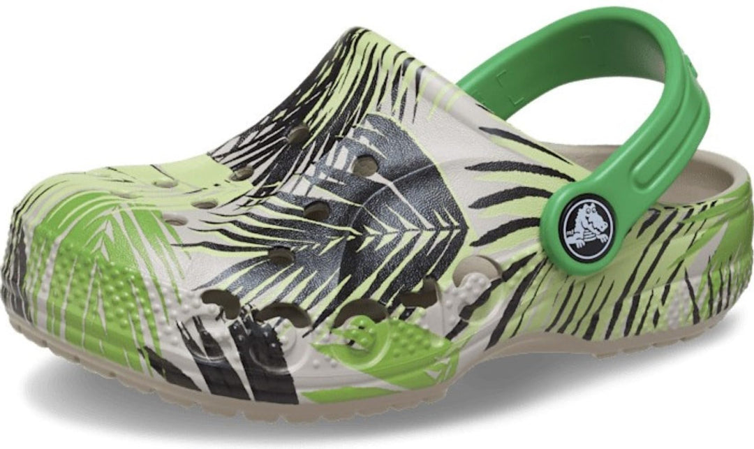 Crocs Unisex Kinder Baya Graphic Clog K Holzschuh 20 EU Cobblestone Tropical Green, 20 EU Cobbleston