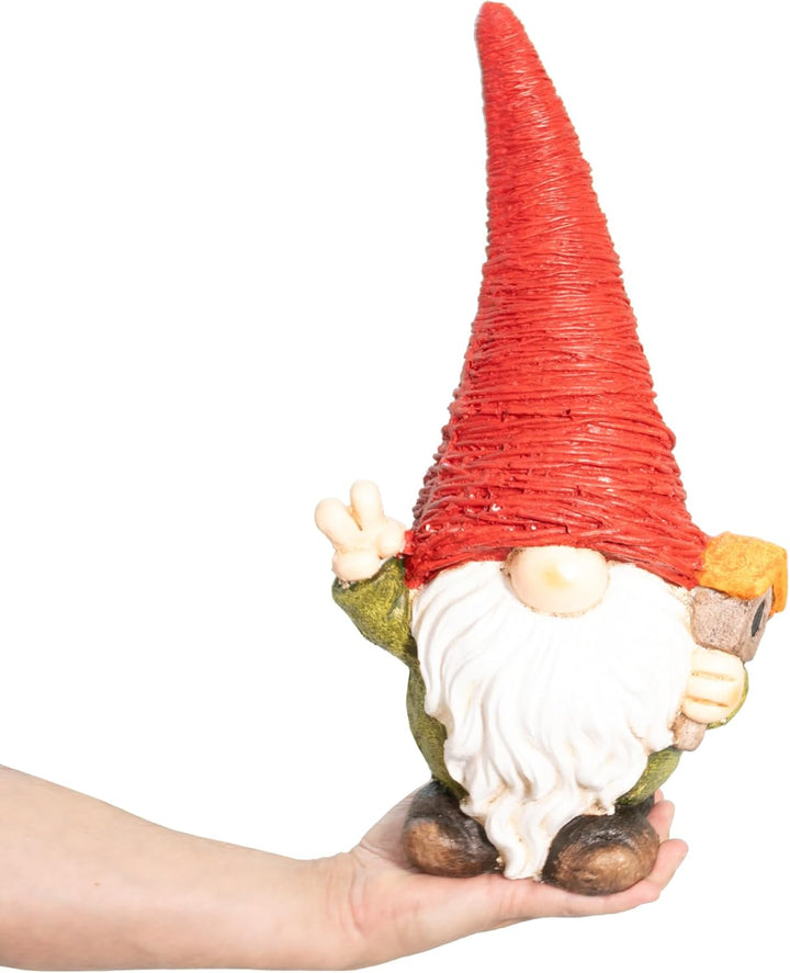 Lemodo Wichtel mit Vogelhaus | Weihnachtswichtel aus Magnesia | Wichtel Figur 42,5 cm hoch | Tomte m