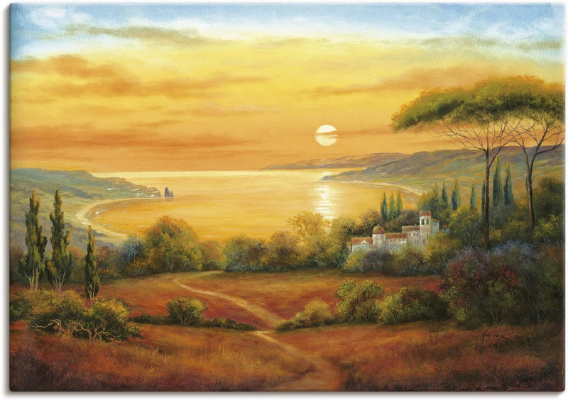 ARTland Leinwandbilder Wandbild Bild auf Leinwand 100 x 70 cm Landschaften Europa Italien Malerei Oc