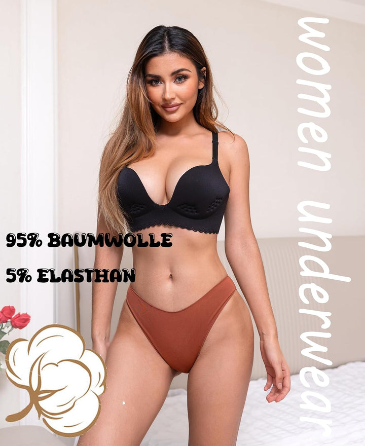 ALL OF ME 6er Pack Unterhosen Damen Baumwolle Unterwäsche Frauen Set Cotton Panties Slips Mehrpack H
