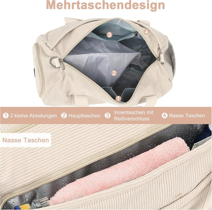 Sporttasche Kinder Schwimmtasche Jungen Damen mit Schuhfach und Nassfach Badetasche Teenager Kleine