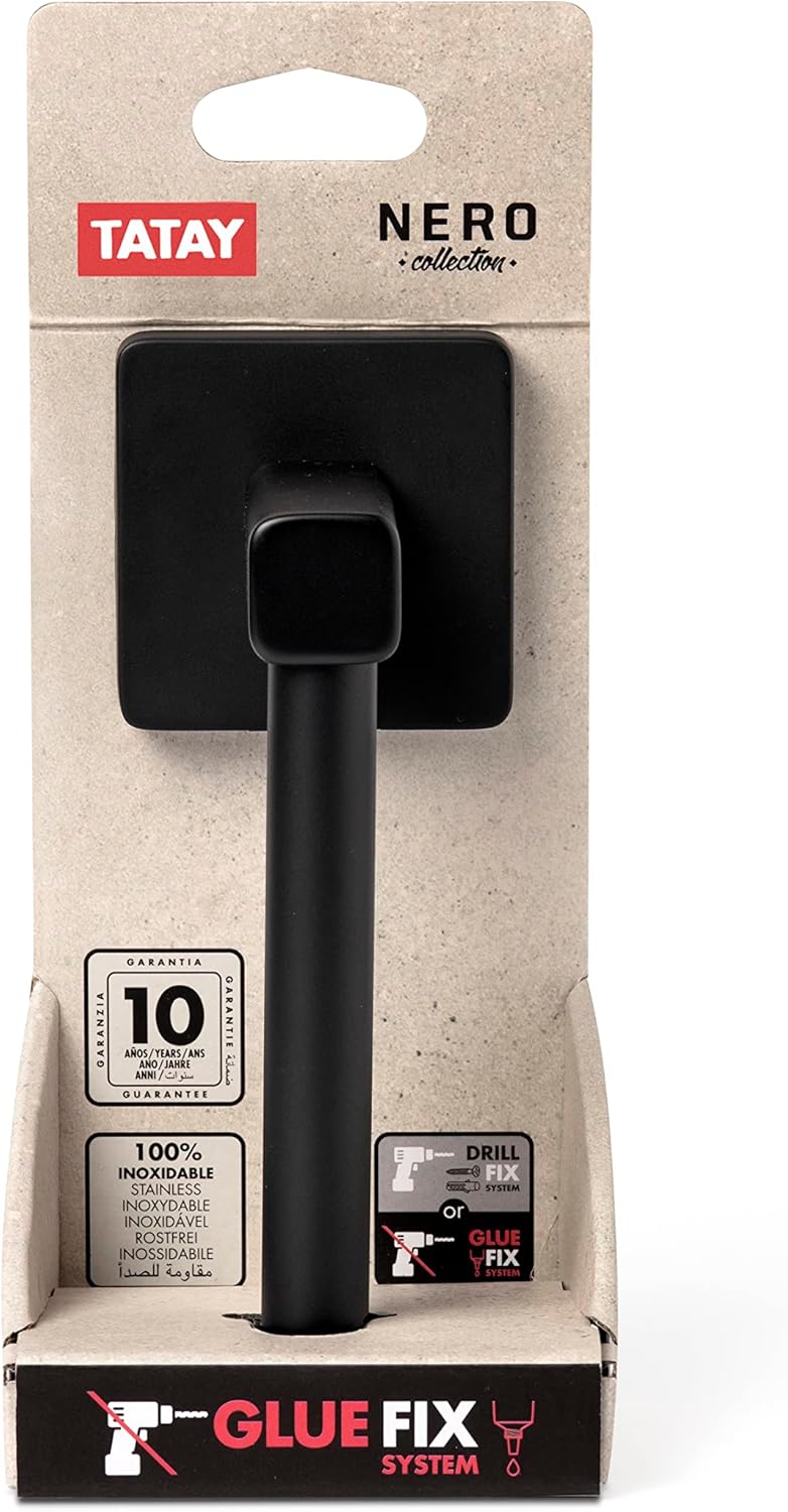 TATAY Toilettenpapierhalter, Nero-Kollektion von Badezimmer Accessoires, Edelstahl und Zamak, Klopap