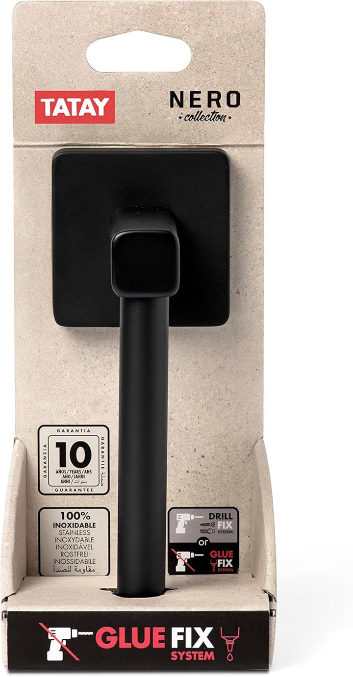 TATAY Toilettenpapierhalter, Nero-Kollektion von Badezimmer Accessoires, Edelstahl und Zamak, Klopap
