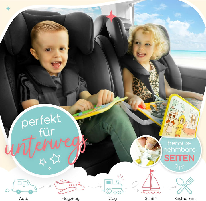 zoula kidz® Busy Board deutsch - Quiet Book - Beschäftigung im Flugzeug Kleinkind - Spielzeug für Fl