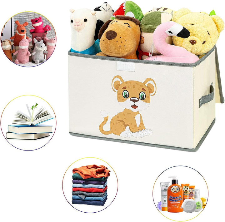 DIMJ Aufbewahrungsbox Kinder Spielzeugkiste - Aufbewahrungsbox Stoff Faltbox, Boxen Aufbewahrung Auf