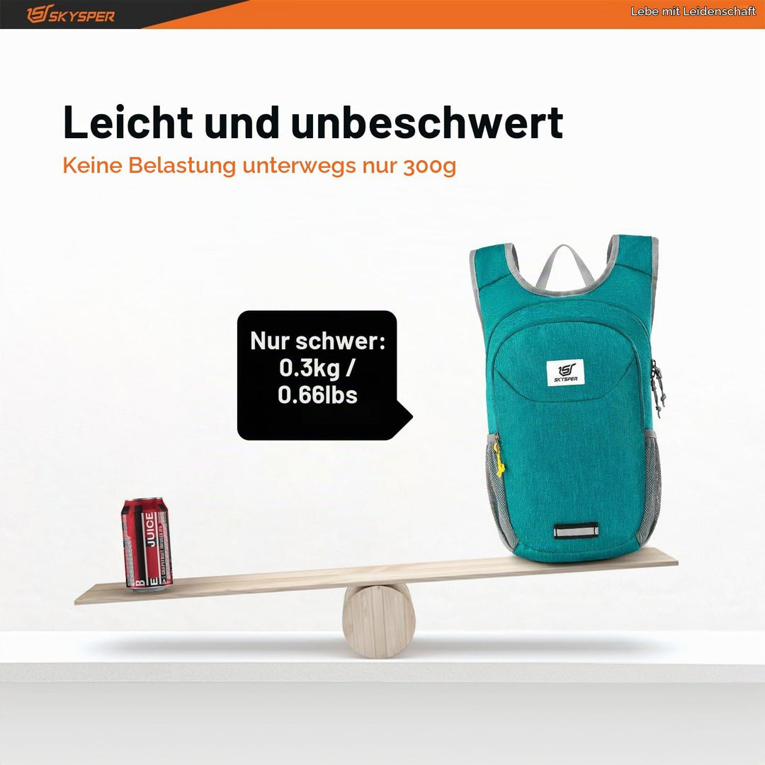 SKYSPER Faltbarer Rucksack 10L Ultraleicht Tagesrucksack Daypack Wanderrucksack Klein Outdoorrucksac