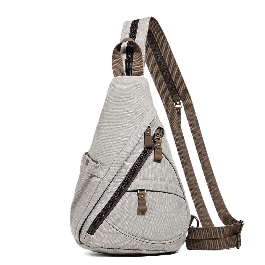 KL928 Canvas Sling Bag Rucksack Damen und Herren – Schulterrucksack Umhängetasche Crossbag Verstellb