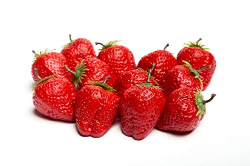 Generisch 12 Erdbeeren Attrappe aus Kunststoff zur Dekoration von Erdbeerständen, Lebensmittelattrap