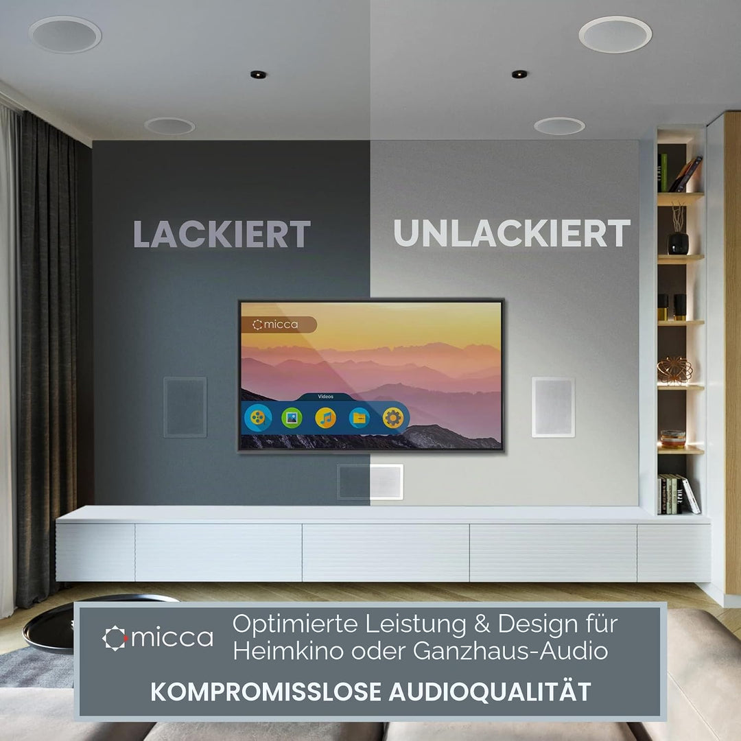 Micca M-6C 2-Wege runder Deckenlautsprecher, Ausschnittdurchmesser 19,3 cm Ganzhaus-Audio, Heimkino,