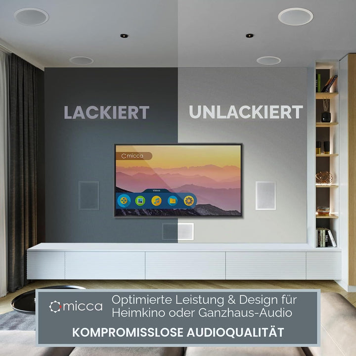 Micca M-6C 2-Wege runder Deckenlautsprecher, Ausschnittdurchmesser 19,3 cm Ganzhaus-Audio, Heimkino,