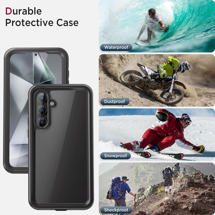 Miimall IP68 Wasserdicht Handyhülle Kompatibel mit Samsung Galaxy A55 Hülle, Galaxy A55 Hülle mit Di