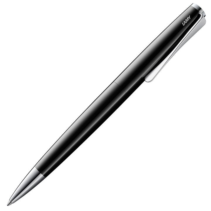 LAMY studio Premium Kugelschreiber 268 aus Edelstahl in schwarz glänzendem Lack-Finish, propellerför