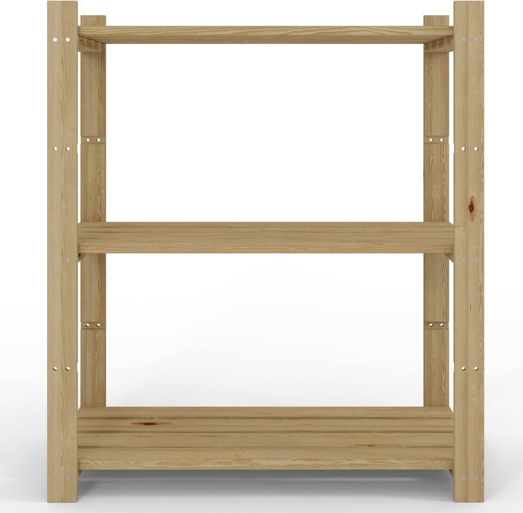Lenmar Serie B Holzregal, Kiefer, Holz, Hellbeige, B-21 90 x 80 x 40 cm, 5 Böden, Bücherregal, Holzr